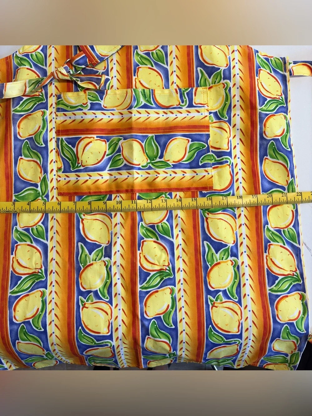 NWOT Lemon Print Kitchen Apron Mediterranean Italian Tuscan Adjustable